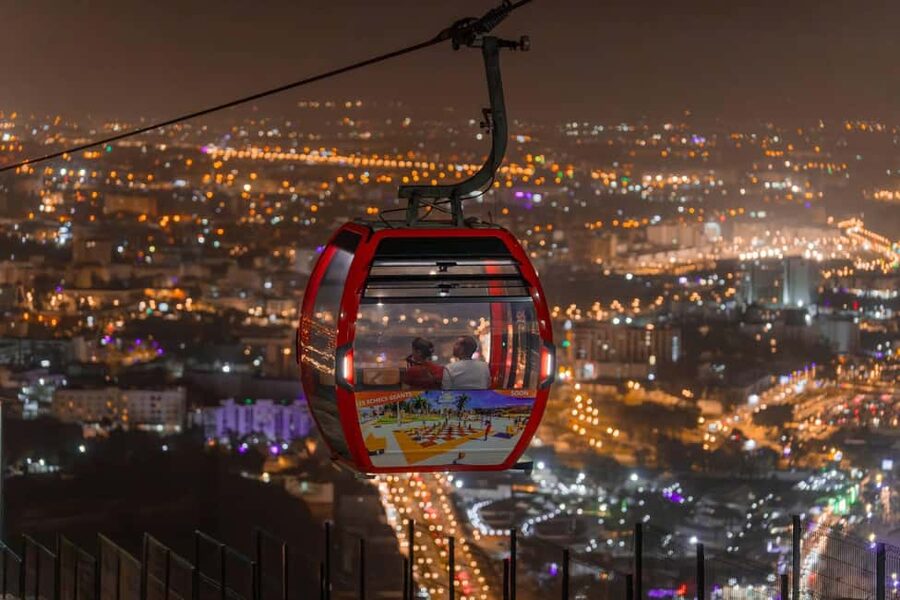 Agadir: Night Cable Car Round-Trip Ticket - Kasbah Oufella after sunset