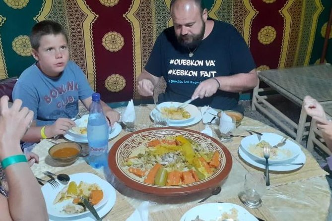 Agadir Sunset Camel Ride with Delicious Couscous & Barbecue - Dinner in a countryside setting