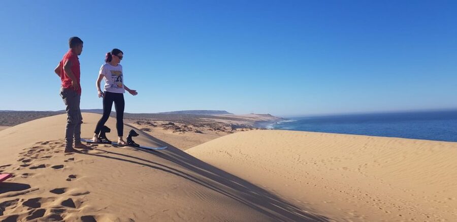 Agadir/Taghazout : Paradise Valley & Sandboarding with Lunch - Sunset views on the drive back to Agadir