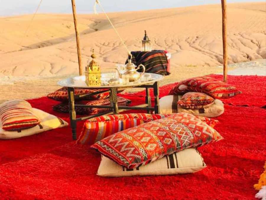 Agafay Desert: Magical Half-Day Lunch with Pool Swim - Moroccan lunch with mountain views