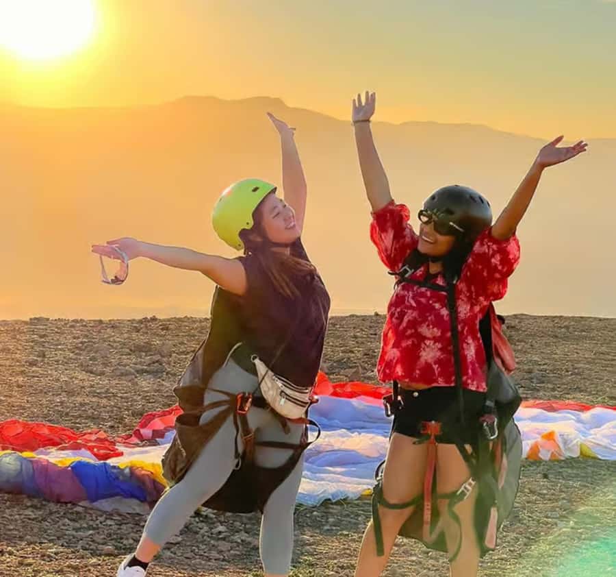 Atlas Paragliding & Agafay Desert Adventure from Marrakech - Views of valleys, villages, and Lalla Takerkouste Lake