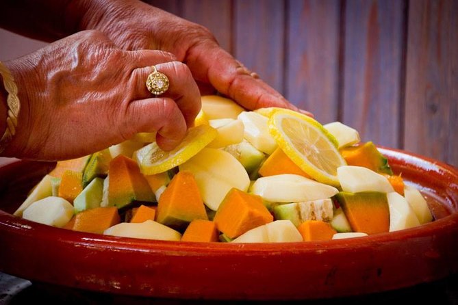 Berber Cooking Class at a Farm in the Countryside & shopping at a rural Souk. - Preparing the Goat and Vegetable Tagine