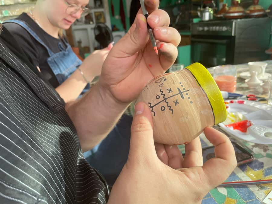 Creative Painting on Fes Pottery - Finding the house in Fes medina