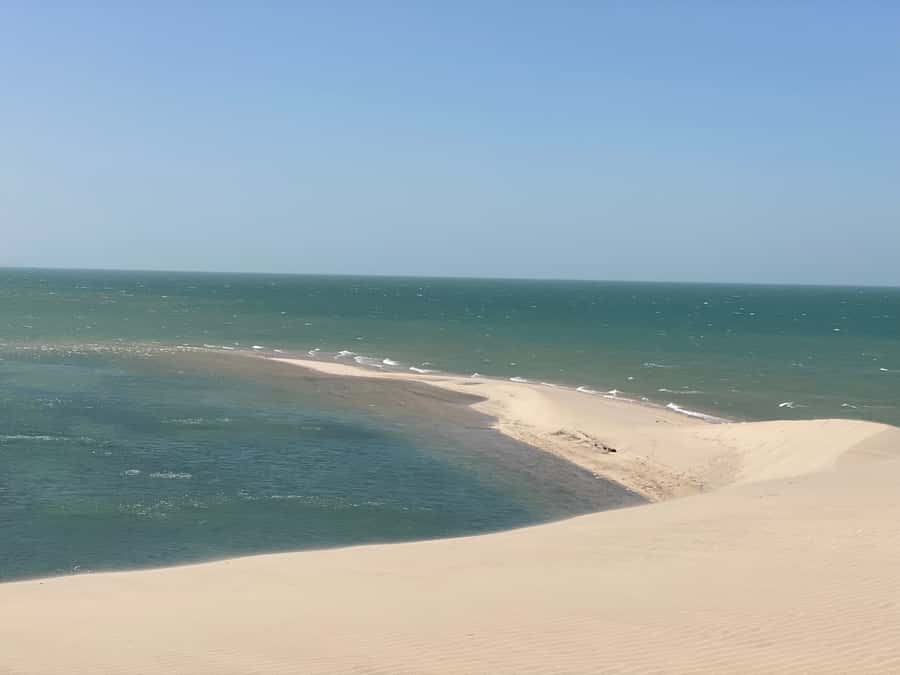 Dakhla White Dune Tour 4x4 - Climbing the White Dune above Dakhla Bay