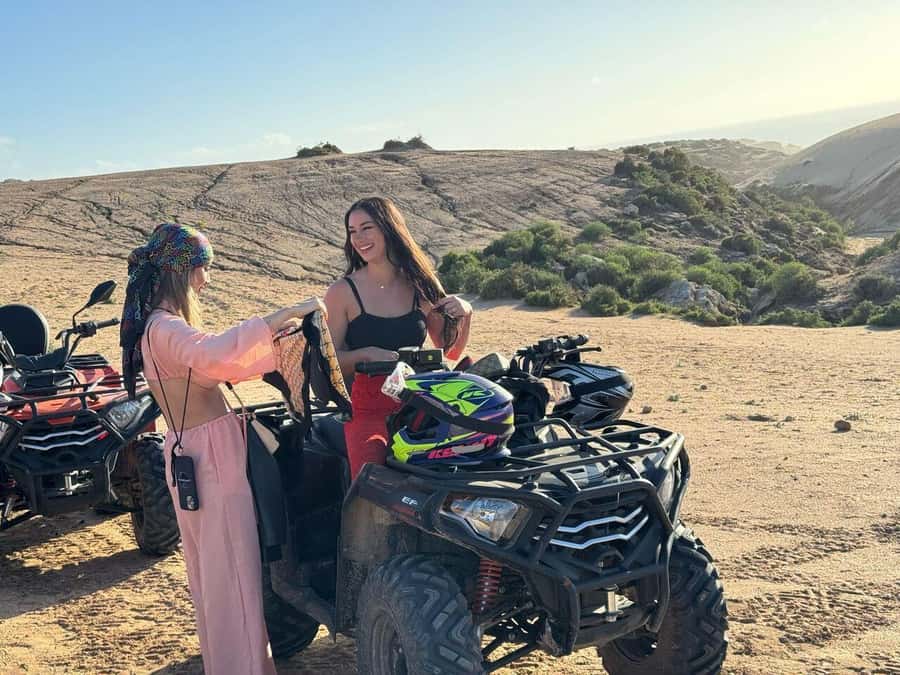 Desert & Beach Quad Adventure With Camel Ride - Sandboarding on the Tifnit dunes