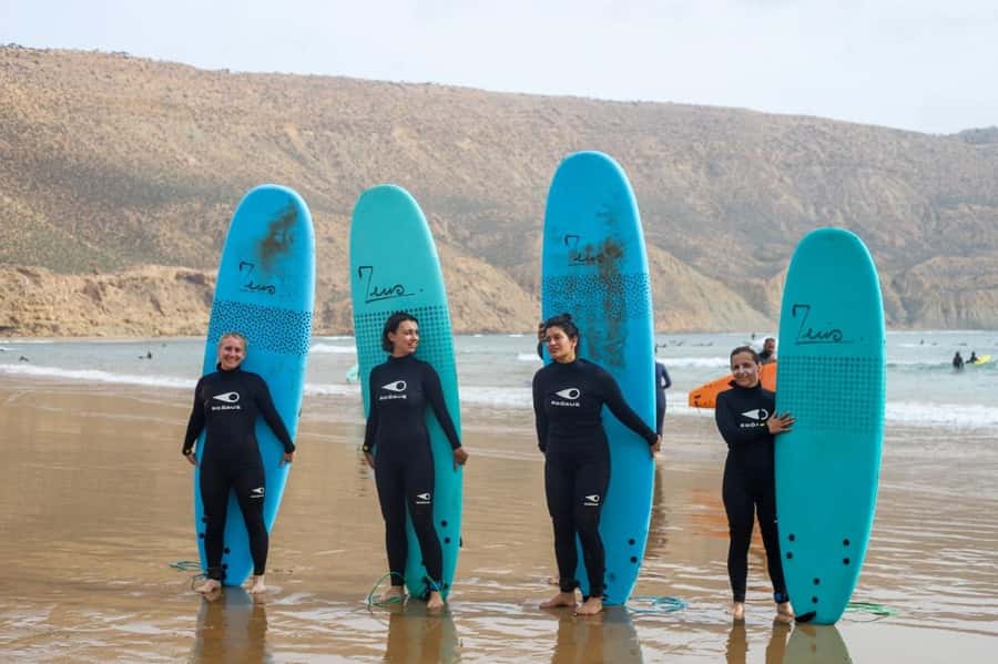 Essaouira Surf Experience –Group Lesson in Sidi Kaouki Beach - Catching your first wave in turquoise water