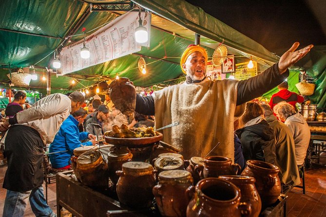 Evening Marrakech: Gastronomic and Market Tour Inside the Medina - Dinner above the square, with the night at full pitch