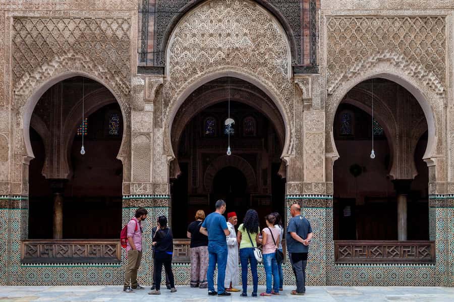 Fes: Royal Palace, Madrasa, Tannery & Souks and Medina Tour - Bou Inania Madrasa and Islamic design