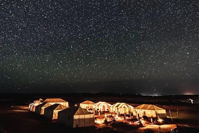 Fes to Fes Private Desert tour 1-night 2-Day Tour luxury camps - A private luxury tent, dinner, and music by the fire
