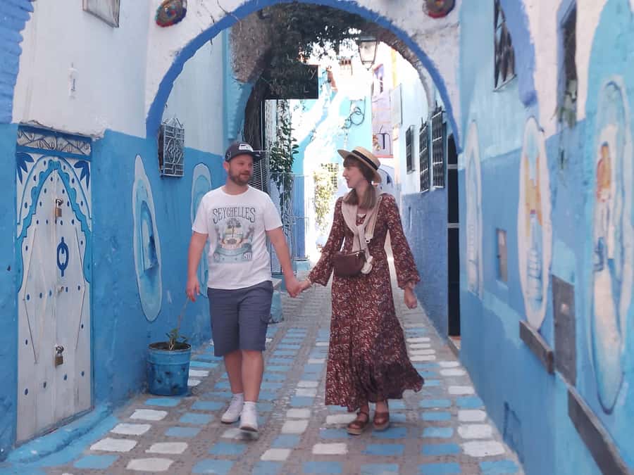 From Fez: Day Tour to the Blue Town of Chefchaouen - First look at Chefchaouen from above