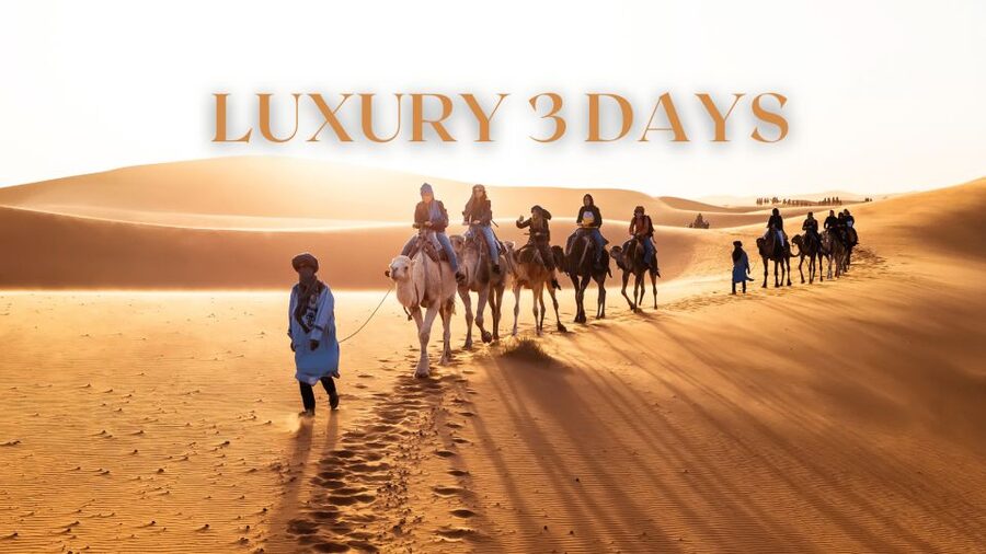 From Marrakech: 3 Days Desert Tour To Merzouga Luxury Camp - Camelback into Erg Chebbi at sunset