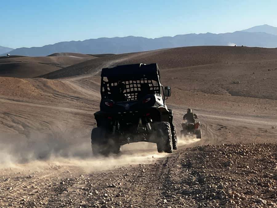 From Marrakech: Agafay Desert Buggy 1Hour & Dinner Show - The return to Marrakech