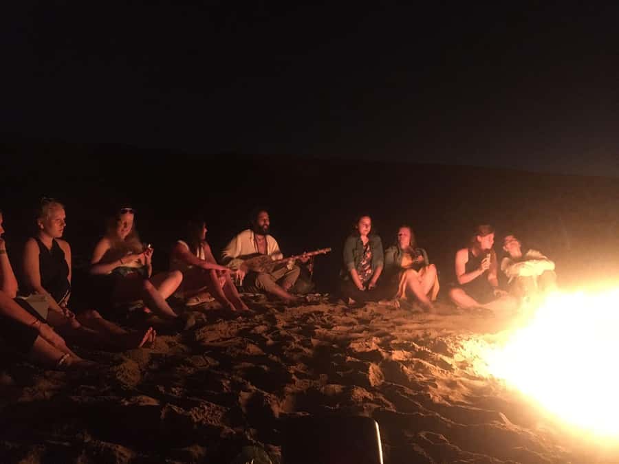 From Marrakech: Agafay Desert Sunset, Camel Ride, and Dinner - Moroccan dinner beside the campfire
