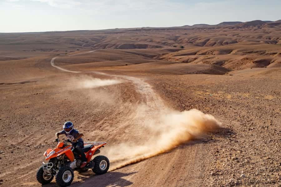 From Marrakech: Agafay Desert Sunset, Quad Biking, & Dinner - Campfire music and the Ahwach performance
