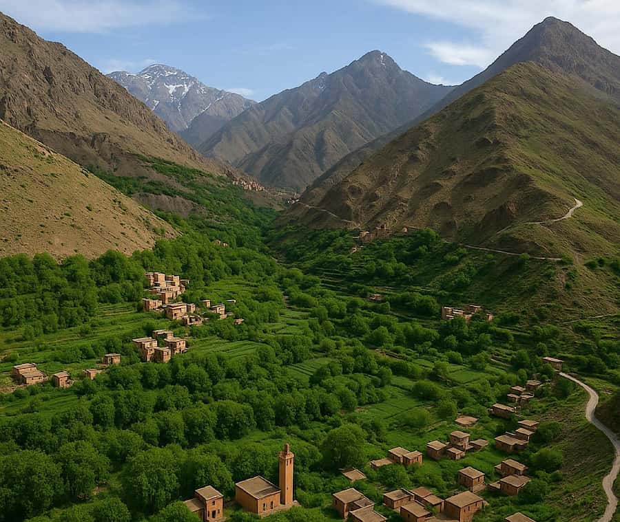 From Marrakech: Atlas Mountains Day Trip with Camel Ride - Walking through Imlil Valley