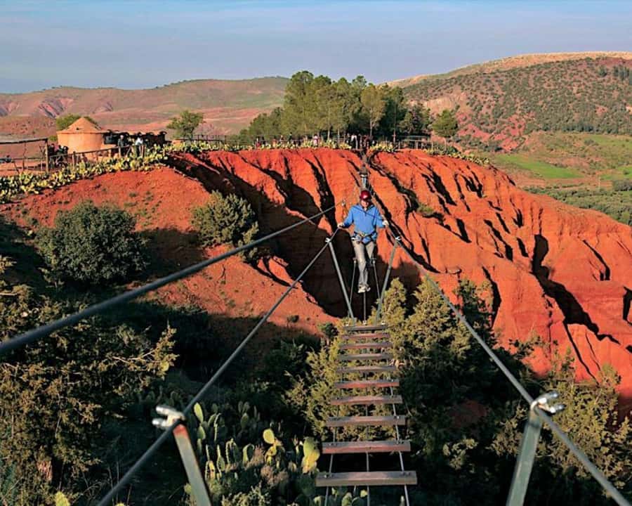 From Marrakech: Atlas Mountains Zip Line Tour Adventure - Red villages and Berber mountain life