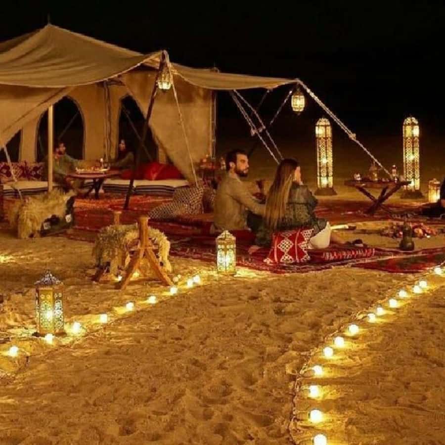 From Marrakech: Dinner in Agafay Desert with Sunset - Sunset at the desert camp