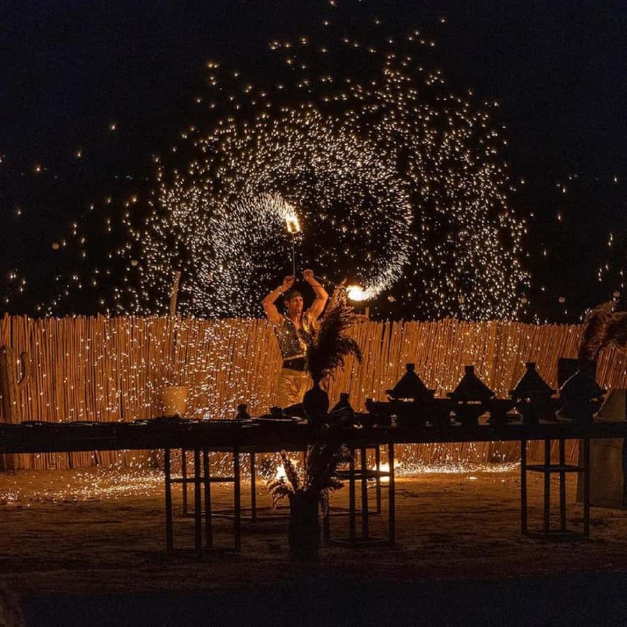 From Marrakech: Dinner show in Agafay Desert & Sunset Quad - Berber music and traditional dance