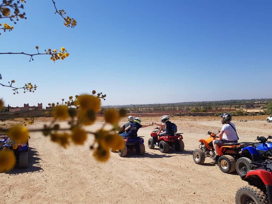 From: Marrakech: Lalla Takerkoust Lake Quad Bike Experience - Safety briefing and getting onto the quad
