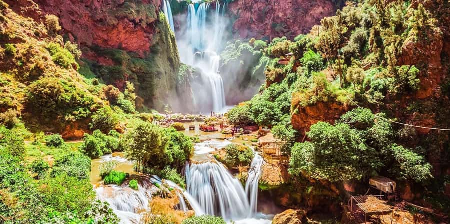 From Marrakech: Ouzoud Waterfalls Guided Hike and Boat Tour - First sight of Ouzoud’s three falls