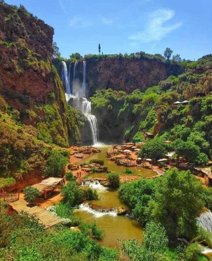 From Marrakech: Ouzoud Waterfalls Guided Hike and Boat Trip - First views of the 110-meter cascades