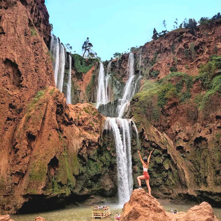 From Marrakech: Ouzoud Waterfalls Guided hike & boat Ride - First views of the 110-meter waterfall