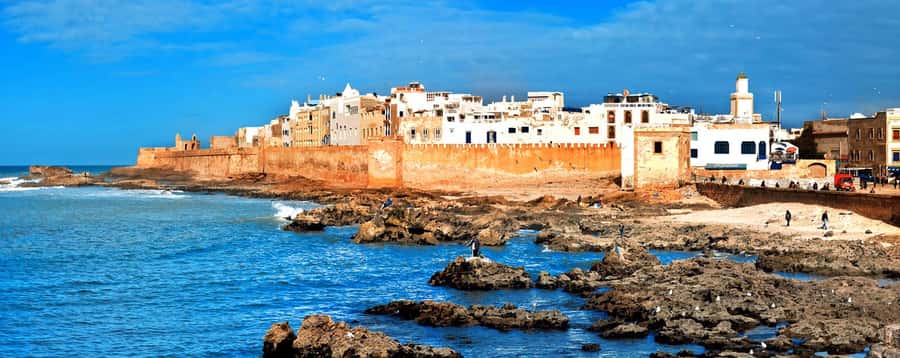 From Marrakech: Small Group To Essaouira & Medina Day Trip - First views of Essaouira and the six-mile beach