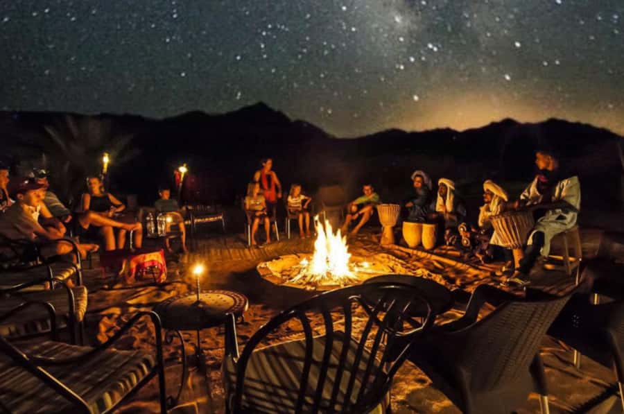 From Marrakesh Agafay Desert Dinner & Sunset, and Camel Ride - Sunset Tea, Sweets, and the Camp Setting