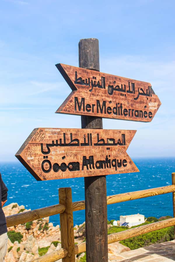 From Tangier: Full-Day Tangier, Asilah, & Cape Spartel Tour - Cape Spartel and the lighthouse above the sea