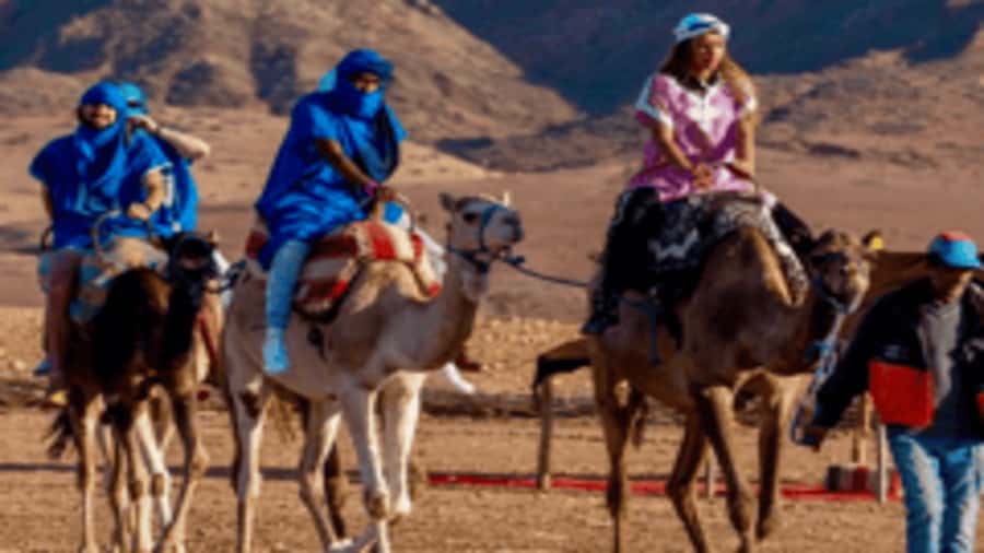 Marrakech Adventure: Paragliding, Camel Ride & Breakfast - Taking off from Kik Plateau