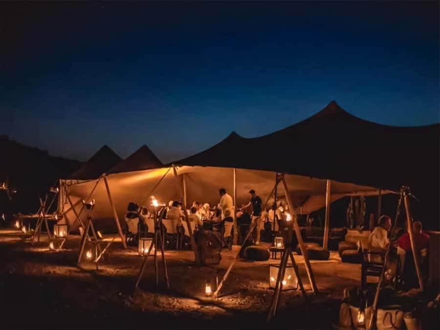 Marrakech: Agafay Desert Camel Ride with Dinner & Show - Pickup around Marrakech and the road out