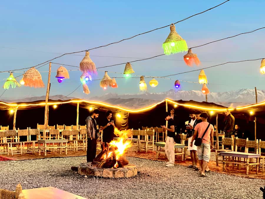 Marrakech: Agafay Desert Dinner, Camel Ride, & Show - Sunset at the Agafay camp
