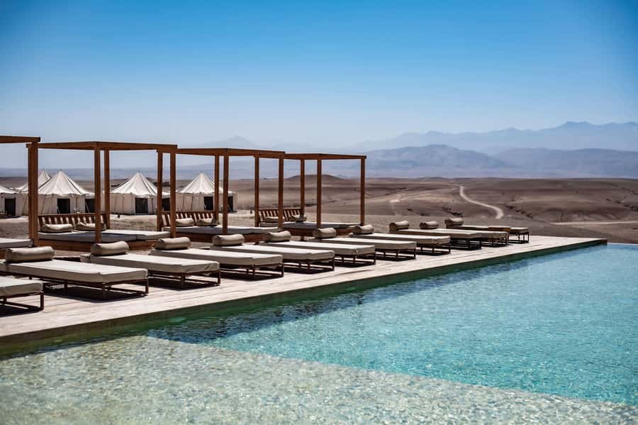 Marrakech: Agafay Desert Inara Camp Pool Day Pass with Lunch - A three-course lunch under the olive trees