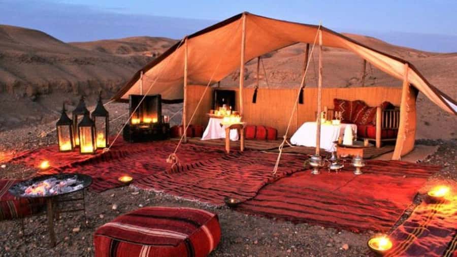 Marrakech: Agafay Desert Magic Sunset Dinner & Live Show - The argan cooperative gives the evening meaning