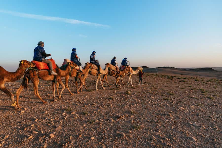 Marrakech: Agafay Desert Magical Overnight with Dinner Show - Sunset by camel, quad, or buggy