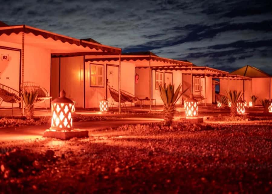 Marrakech: Agafay Desert Overnight Stay, Dinner & Activities - Welcome tea, pools, and the first sunset