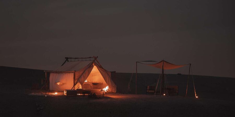 Marrakech: Agafay Desert Private Dinner w/ Music & Fire Show - The camel ride at sunset