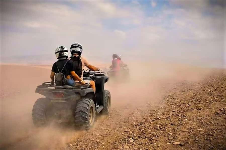 Marrakech: Agafay Desert Quad Biking, Camel Ride Fire Show - The Argan oil cooperative stop