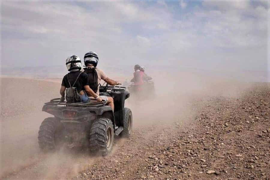 Marrakech: Agafay Desert Quad Biking with Dinner & Show - Pickup from Marrakech and the ride out
