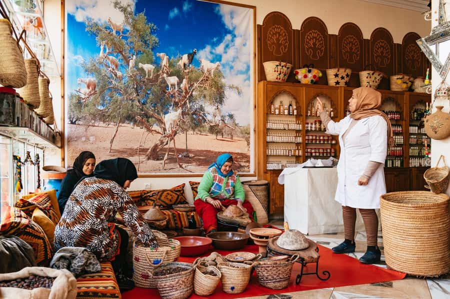 Marrakech: Atlas Mountains and 5 Valleys Day Tour with Lunch - Tea and argan oil in the Ourika Valley