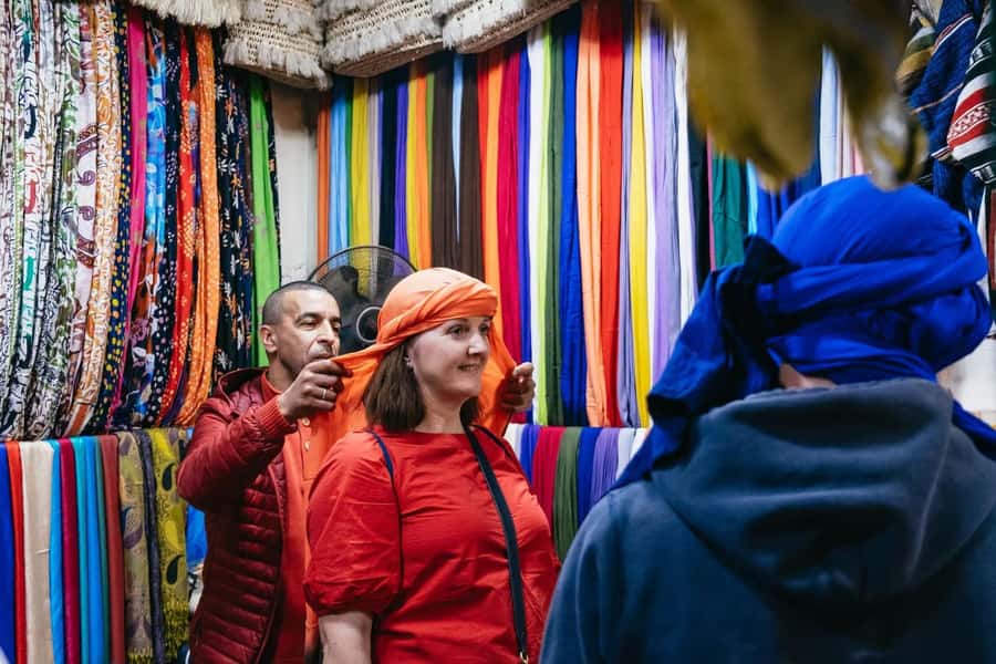 Marrakech: Ben Youssef, Secret Garden, & Souks Walking Tour - Souk Semmarine and practical shopping advice