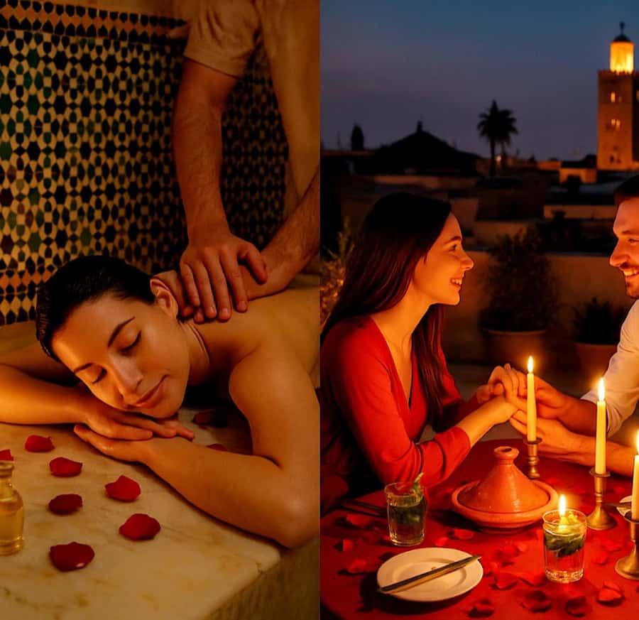Marrakech: Blissful Spa Escape & Romantic Candlelight Dinner - Mint tea, cake, and a pause on the terrace