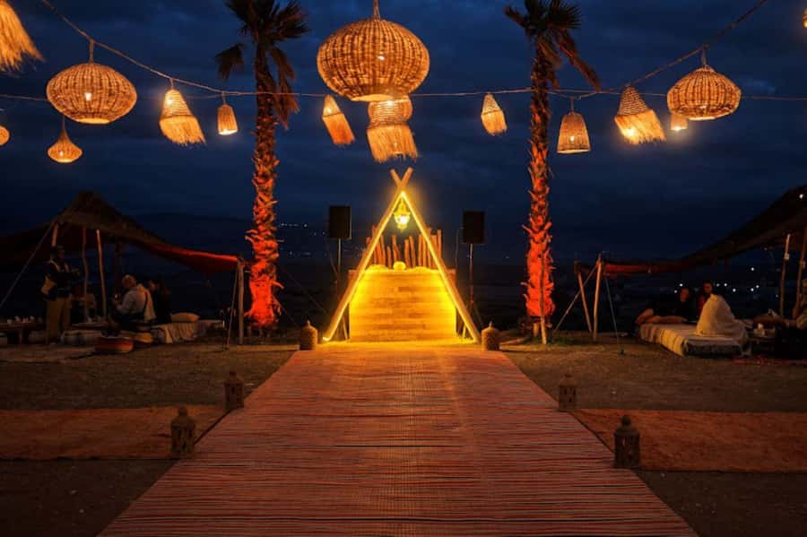 Marrakech: Camel & Quad Bike Tour with Sunset, Dinner & Show - Moroccan dinner under a Berber tent