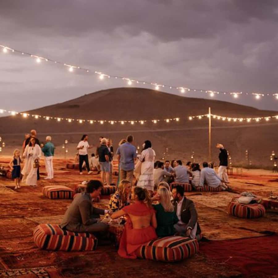 Marrakech: Camel Ride & Dinner with Sunset in Agafay Desert - Sunset, bonfire, and dinner under the stars