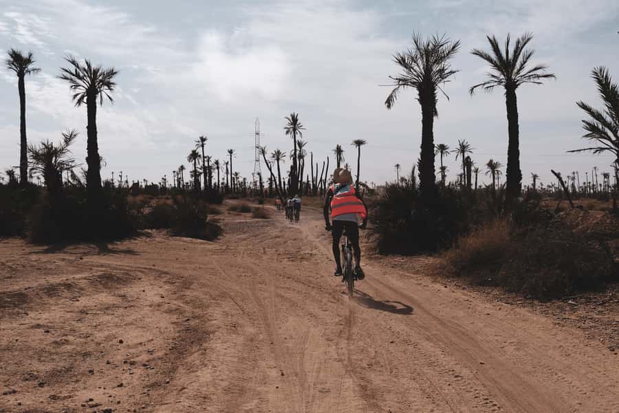 Marrakech: Cycling Tour in Palm Groove with Local Breakfast - Grand villas beside village paths