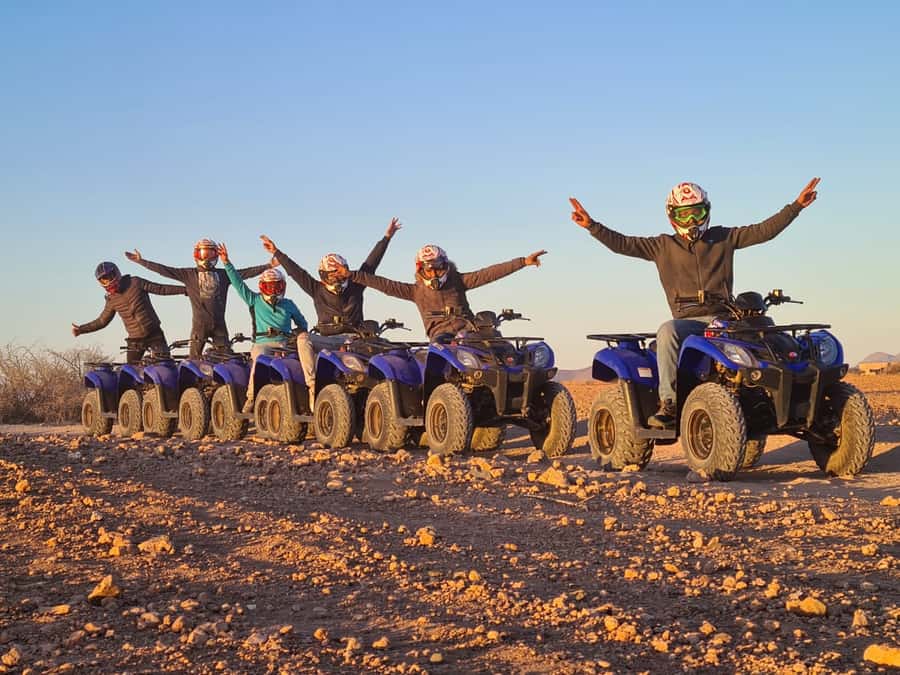 Marrakech: Desert and Palm Grove Quad Tour with Tea - The return across the desert