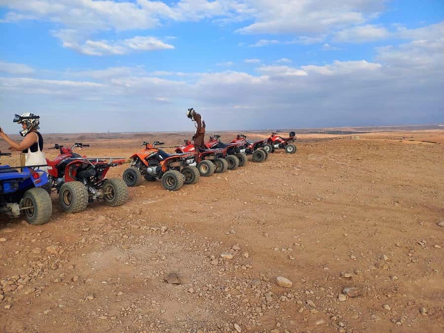 Marrakech: Desert and Palm Grove Sunset Quad Tour with Tea - How the tour handles families and mixed abilities