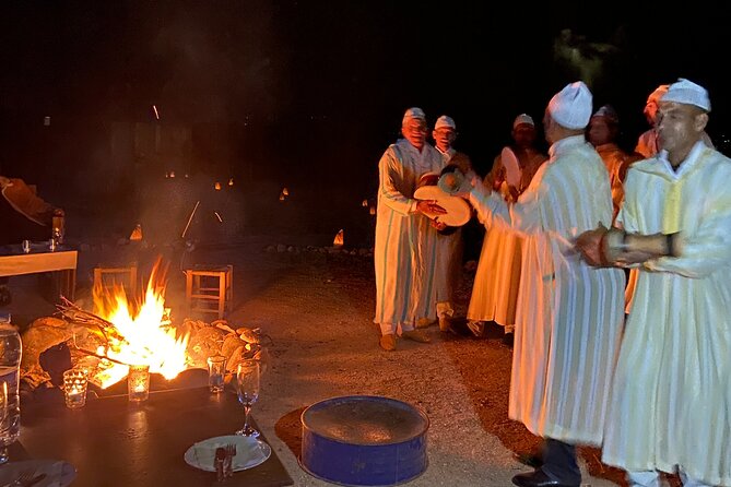 Marrakech desert dinner & sunset camel ride & bonfire music dance - Camel riding at sunset, with a practical escape route