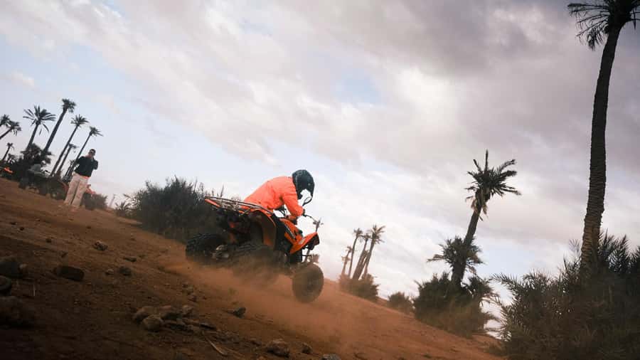 Marrakech:excursion quad in Oasis palm & jbilat desert,tea - Booking flexibility and pickup details
