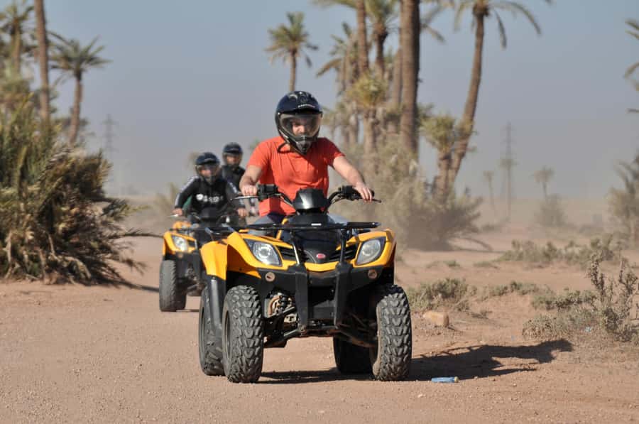 Marrakech:excursion quad in Oasis palm & jbilat desert,tea - Safety briefing before the ride